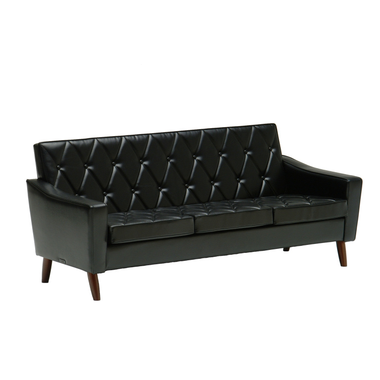 karimoku60_lobbychair3seat_STANDARD BLACK_U36213BD